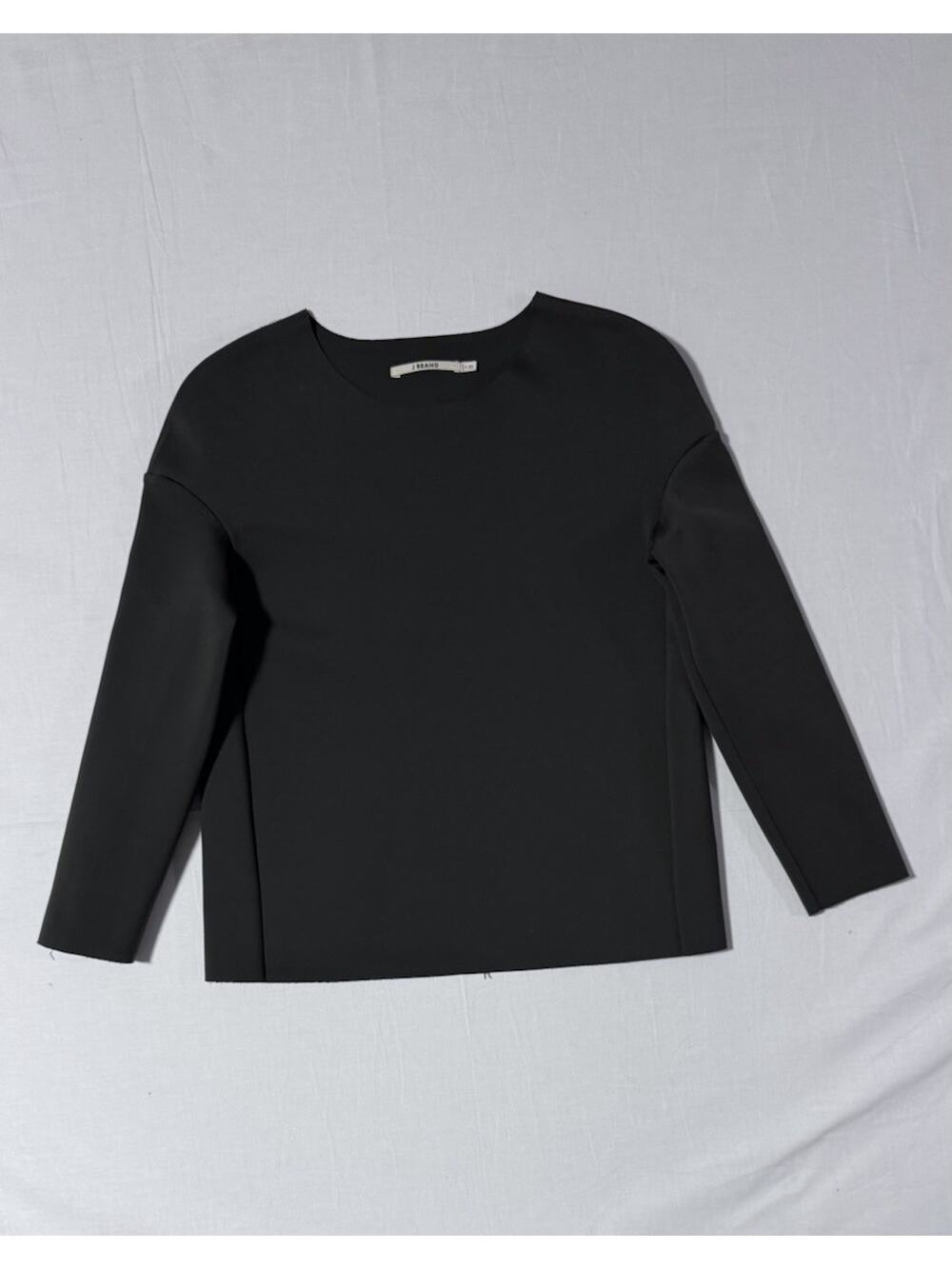 J Brand Auden Neoprene Long Sleeve Shirt Top Gray/Dark Green - Size XS